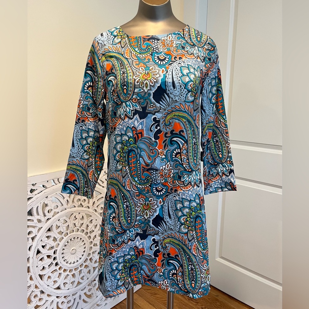 JCrew dress. Very colorful and funky pattern. Size 2.